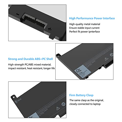 E7470 E7270 J60J5 Battery for Dell Latitude E7470 7470 7270 E7270 7270 | Laptop Battery Replacement for 1W2Y2 0MC34Y MC34Y R1V85 242WD GG4FM WYWJ2 0F1KTM 451-BBSX 451-BBSY 451-BBSU [7.6V /55WH] - size: 12.85*5.67*1.26 inch E7470