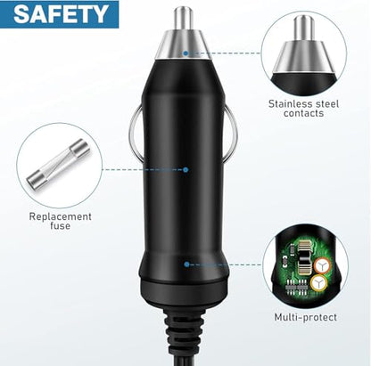 Guy-Tech Car Two Output DC Adapter Compatible for Garmin Rino 520 530 520HCx 530HCx (2 O/P fits Pair) 2 Way Radio and Handheld GPS Receiver Auto Power Supply Cord Cable Battery Charger