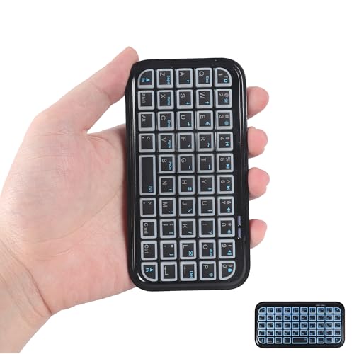 Wireless Keyboard Super Mini Bluetooth Keyboard with Backlight Wired & Bluetooth Dual Mode Rechargeable Silent Portable Compact Pocket Slim Handheld Keypad for Laptop PC Notebook Tablet Smartphone