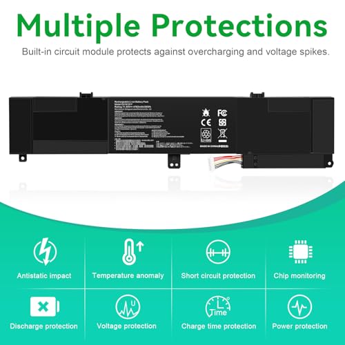 ASUNCELL C31N1517 Laptop Battery Compatible with ASUS VivoBook Flip Q304 Q304U Q304UA Q304UAK Q304UJ Q303UA Q304UAKP TP301 TP301U TP301UA TP301UJ 0B200-01840000 0B200-01840100 11.55V 55Wh - size: C31N1517 12.60 × 5.28 × 1.06 in