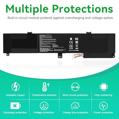 ASUNCELL C31N1517 Laptop Battery Compatible with ASUS VivoBook Flip Q304 Q304U Q304UA Q304UAK Q304UJ Q303UA Q304UAKP TP301 TP301U TP301UA TP301UJ 0B200-01840000 0B200-01840100 11.55V 55Wh - size: C31N1517 12.60 × 5.28 × 1.06 in