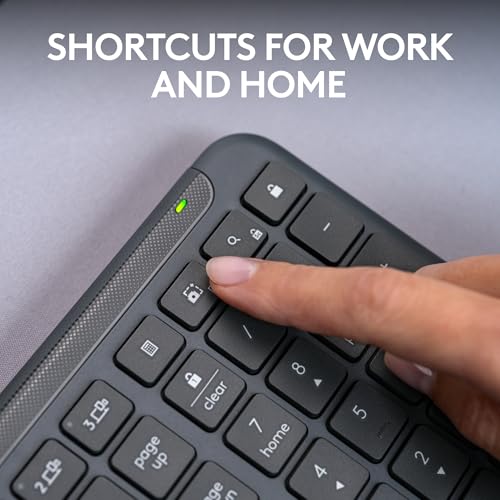 Logitech Signature Slim K950 Wireless Keyboard, Sleek Design, Switch Typing Between Devices, Quiet Typing, Bluetooth, Multi-OS, Windows, Mac, Chrome - Graphite - color: Graphite, style: Battery Powered