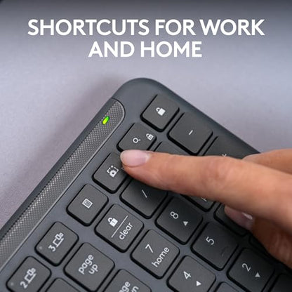 Logitech Signature Slim K950 Wireless Keyboard, Sleek Design, Switch Typing Between Devices, Quiet Typing, Bluetooth, Multi-OS, Windows, Mac, Chrome - Graphite - color: Graphite, style: Battery Powered