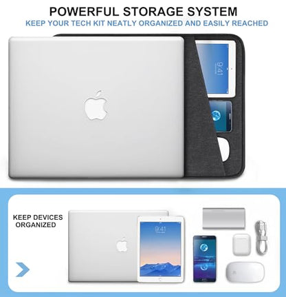 Laptop Case 13 inch, Shockproof Protective Computer Sleeve Cover with Accessories Pocket, Portable Laptop Bag Compatible with New MacBook Air 13 inch, Compatible for MacBook Pro 13 inch, Black - size: 12.5 inch