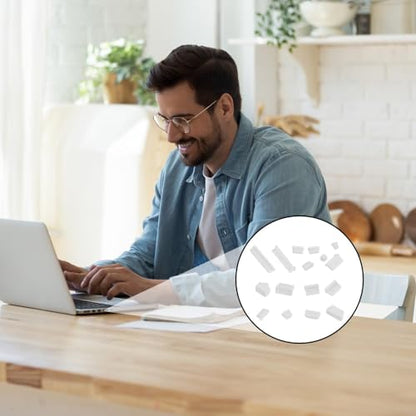 USB C Dust Plug,Laptop Port Dust Plug - 16 PCS Anti Plugs Computer Port Plugs, Silicone Dust-Proof Stoppers/for Computer PC Case Box Laptop, Covers Stoppers - color: Transparent