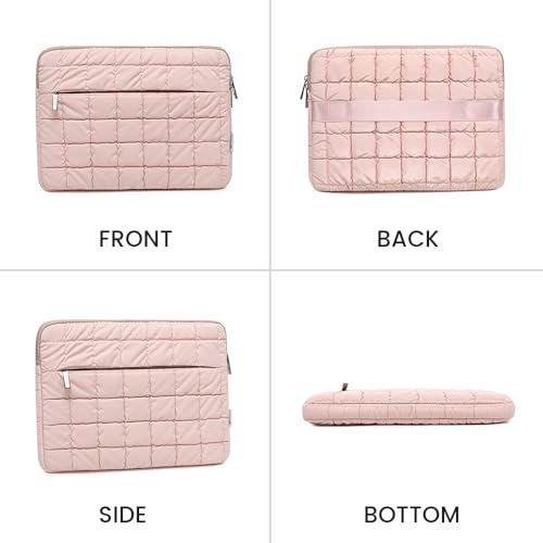Canvas Life 360 Protective Plush Laptop Sleeve 14-14.4-inch Laptop Sleeve Bag Compatible with HP, Lenovo, Dell, ASUS, MacBook Pro 14-inch - Quilted Design (Pink, 14 inch / 14.0 inch) - color: Pink