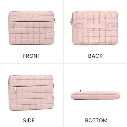 Canvas Life 360 Protective Plush Laptop Sleeve 14-14.4-inch Laptop Sleeve Bag Compatible with HP, Lenovo, Dell, ASUS, MacBook Pro 14-inch - Quilted Design (Pink, 14 inch / 14.0 inch) - color: Pink