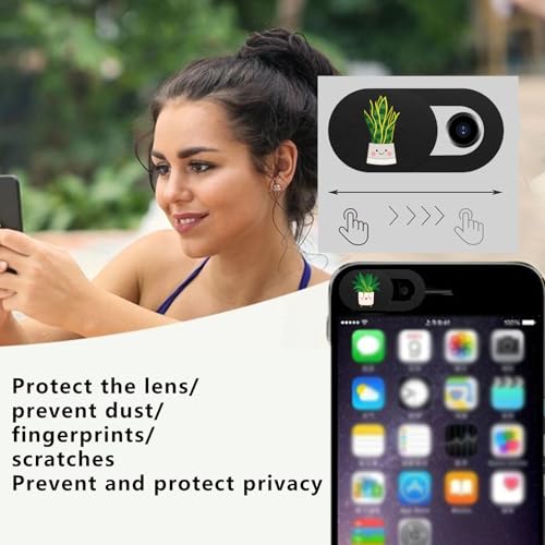 Privacy Lens Cover Set for Laptops Tablets Smartphones Sliding Screen Privacy Protector Pack for Office Home Use (Black 6 Pack) - color: Black-6 PCS