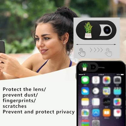 Privacy Lens Cover Set for Laptops Tablets Smartphones Sliding Screen Privacy Protector Pack for Office Home Use (Black 6 Pack) - color: Black-6 PCS