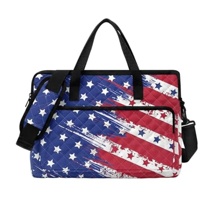 Laptop Sleeve, Laptop Cover with Adjustable Strap Computer Bag Tablet Notebook Sleeves Handbag Messenger Briefcase - color: American Flag Print01