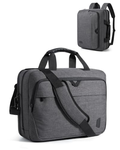 BAGSMART 3 In 1 Laptop Bag for Men Expandable Computer Bag 17.3 Inch, Gray | Messenger Bag Briefcase Work Bag Business Travel Office - color: Gray-【3-in-1】