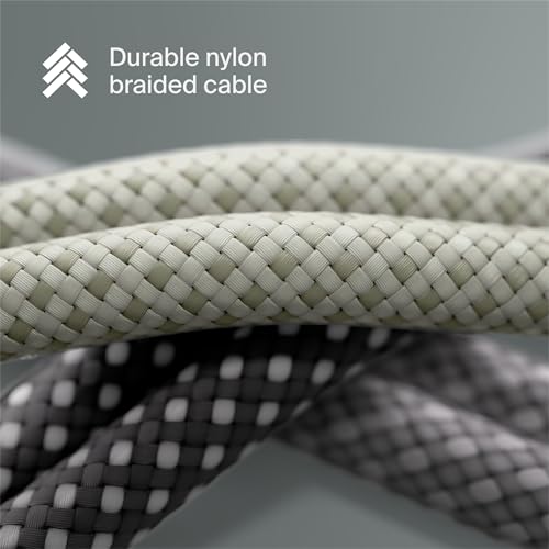 Clemm USB C to USB C Cable 100W 6.5ft, USB 3.2 Fast Charging Nylon Braided, Data Transfer & Video Output, Compatible with iPhone 17/16/15, Samsung Galaxy S25/S24, iPad Pro, MacBook Pro, Light Gray - color: Light Gray, size: 6.5ft, style: USB-C to USB-C