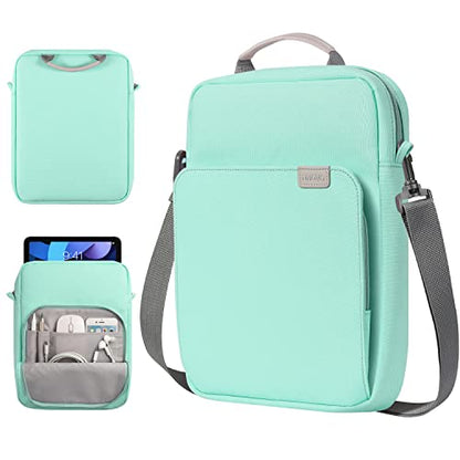 TiMOVO 9-11" Tablet Sleeve Bag Carrying Case with Strap, Mint Green | Fits iPad A16 11", Pad Air 11/5th & 4th 10.9", 10th Gen/10.2", Galaxy Tab A11 Plus, Multi-Pocket, Handle, Padded Protection - color: Mint Green, size: 9-11