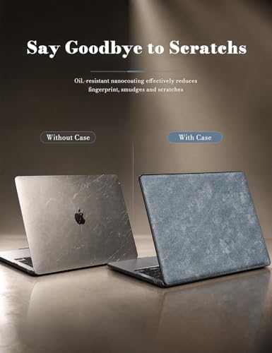 iCasso for M5 MacBook Air 13 inch Case 2026 2025-2022 M4 M3 M2 Model A3449 A3240 A3113 A2681, Leather Sturdy Protective Hard Shell Case for Mac Air 13.6"+Keyboard Cover + Screen Protector,Denim Blue - color: Denim Blue