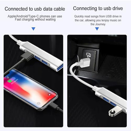 4-Port USB Hub 3.0, DUOYHIEL Portable Fast Data USB Hub Splitter for Laptop, USB Extender Compatible with Desktop, PC, MacBook, Keyborad iPad, Surface Pro, for Camera and More USB Devices