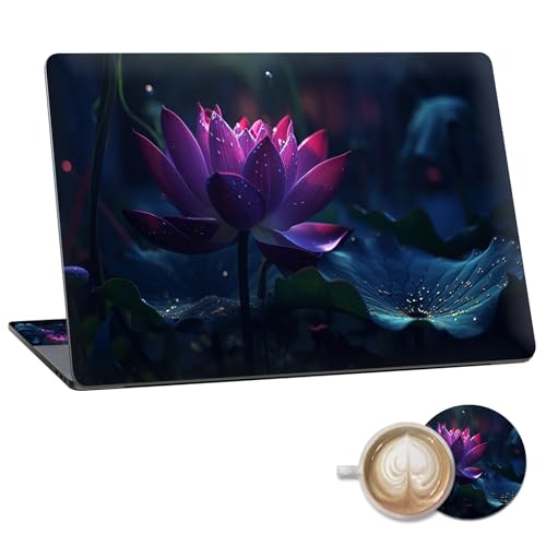 Laptop Skin Sticker Decal 15.6 Inch,12 13 13.3 14 15 15.6 in Laptop Netbook Skins for Notebook,Art Decal Removable Waterproof Scratch Resistant,Universal Vinyl Cover,Pink Lotus Cute - color: Pink Lotus Cute