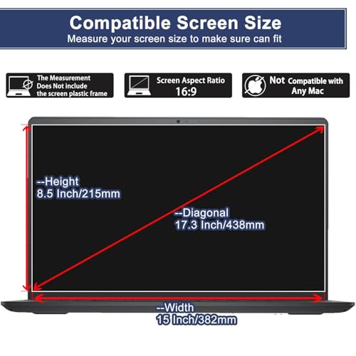 2 Pack 17.3" Laptop Screen Protector Tempered Glass Designed for Universal 17.3 inch with 16:9 Aspect Ratio Laptop Screen Protector, (383mm x 215mm) , High Definition Clear,9H Hardness, Bubble Free - size: 17"(16:9)