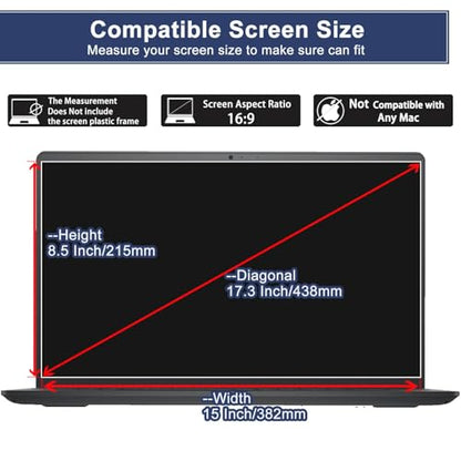 2 Pack 17.3" Laptop Screen Protector Tempered Glass Designed for Universal 17.3 inch with 16:9 Aspect Ratio Laptop Screen Protector, (383mm x 215mm) , High Definition Clear,9H Hardness, Bubble Free - size: 17"(16:9)