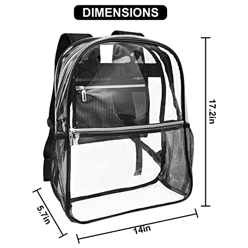 Clear Backpack Heavy Duty TPU Transparent Backpack for Sports,Work,Security Travel.… - color: Clear