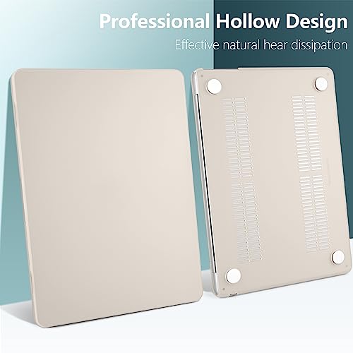 for MacBook Air 15 Inch Case M5 M4 M3 M2 (2026-2023) A3448 A3241 A3114 A2941, Protective Hard Shell Cover Compatible with Touch ID & Liquid Retina Display - Cream Stone - color: Cream Stone