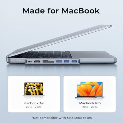 USB C Adapter HDMI Hub for MacBook Pro/Air M1 M2 M3 2024 2023 13" 15" 16",Mac USB Adapter 7-in-2, MacBook Accessories with HDMI, USB C and 3 USB A 3.0 Data Ports, SDµSD Card Reader