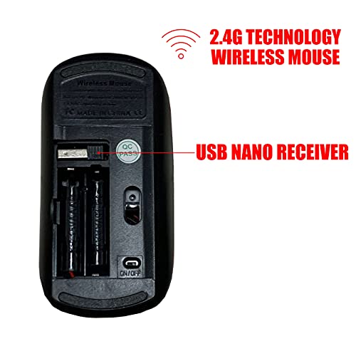 2.4G Wireless Mouse with Cute Pattern Design for All Laptops and Desktops with Nano Receiver - Christmas Gingerbread Men Candy