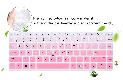 Keyboard Skin Cover for HP Elitebook 840 G5 & 840 G6 14" Notebook, HP Elitebook 745 G5 & 745 G6 14/HP ZBook 14U G5 Keyboard Protector Protective Skin, Gradual Pink (NOT Fit EliteBook 840 845 G7 G8) - color: Ombre Pink