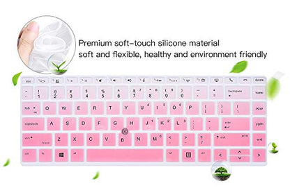 Keyboard Skin Cover for HP Elitebook 840 G5 & 840 G6 14" Notebook, HP Elitebook 745 G5 & 745 G6 14/HP ZBook 14U G5 Keyboard Protector Protective Skin, Gradual Pink (NOT Fit EliteBook 840 845 G7 G8) - color: Ombre Pink