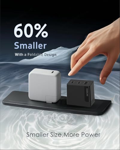 100W USB C Charger,GaN III 3-Port Fast Charging Station,PD QC Foldable Charger Block Portable Laptop Adapter for MacBook Pro/Air,iPad Pro,Galaxy S23,Dell XPS 13,iPhone 16/15/Pro and More