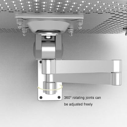 Laptop Wall Mount, Ergonomic Laptop Extended Arm, Full Motion Adjustments Notebook Bracket, Aluminum Alloy Vented Cooling Tray, Holds 8kg, Fits 10 to 15.6 Inch Screen