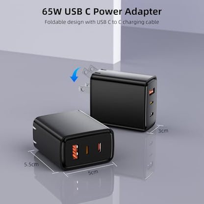 60W USB C Charger for Galaxy S26 Ultra S26+ S25 S24 Foldable Charger Black | for Super Ultra Fast Charging 3-Port for Google Pixel 10a/iPad for iPhone 17 16 15 Pro 6FT USB C Cable Included