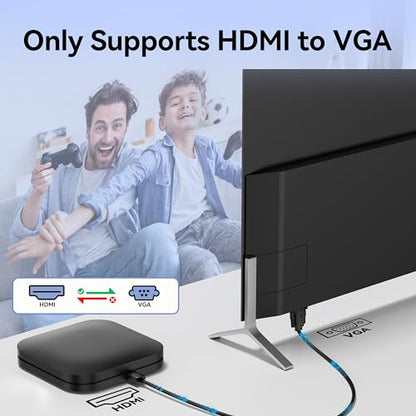 6ft HDMI to VGA Cable – 1080P HD Video Converter Cord for Laptop, TV Box, PS4, Monitor, Projector (Black, 1.8M) - style: HX60-1.8M