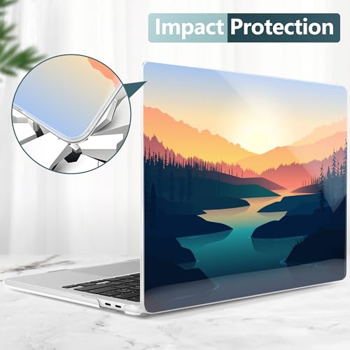 Batianda Case for Microsoft Surface Laptop 13 inch 2025 2026, Dawn River | Fits Model 2095, Artistic Patterns Ultra-Slim Lightweight Scratch-Resistant Hard Shell with Professional Protection - color: Dawn