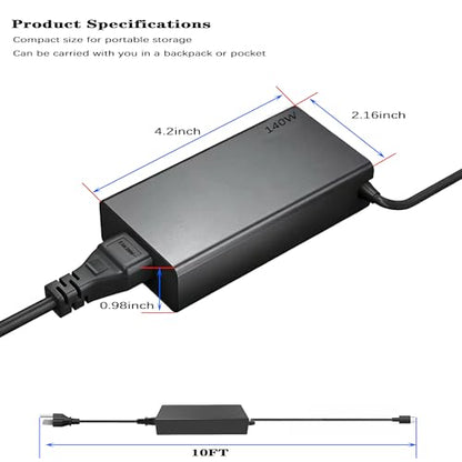 140W USB-C Charger Compatible with Lenovo ThinkPad P1 16 Gen8 Gen9 Z16 P16s | for Legion 9 Gen8 Gen9 Slim 7/5 Gen9 Yoga Pro 7 7i 9i Gen8 Gen9 IdeaPad Pro 5 5i Gen8 Laptop