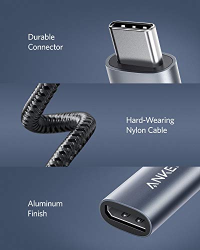 Anker USB C to DisplayPort Adapter, Mirror or Extend up to 4K@60Hz Adapter | Aluminum, portable, Connect to DisplayPort monitor, for MacBook Pro/Air, iPad Pro, XPS 15/13, Spectre, Surface, and More