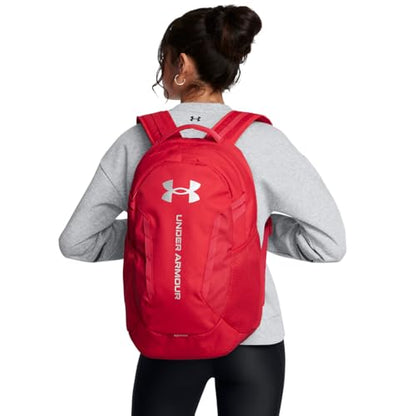 Under Armour Unisex-Adult Hustle 6.0 Backpack, (600) Red/Red/Metallic Silver, One Size Fits Most - color: (600) Red / Red / Metallic Silver, size: One Size