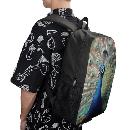 Laptop Backpack with Pocket, Large, Adjustable 17 Inch Bag, Waterproof | The Peacock Computer Bag for Work, Breathable, Expandable Backpack for Women Men, Portable