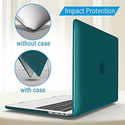 IBENZER Compatible with MacBook Pro 13 Inch Case M2 M1 2026 2025 2024 2023 2022 A2338 A2289 A2251 A2159 A1989 A1706 A1708, Hard Shell Case & Keyboard Cover for Mac Pro 13, Quezhal Green, T13QUGN+1 - color: Quezhal Green