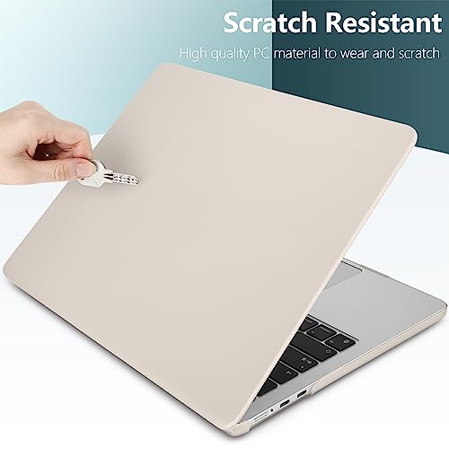 for MacBook Air 15 Inch Case M5 M4 M3 M2 (2026-2023) A3448 A3241 A3114 A2941, Protective Hard Shell Cover Compatible with Touch ID & Liquid Retina Display - Cream Stone - color: Cream Stone