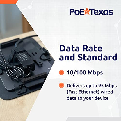 PoE Texas 802.3af PoE to USB-C Adapter - 10 watt Power & Fast Ethernet for iPad mini, Air, Samsung Tab, Surface Go, Google Pixel - Integrated Angle Cable Converter for Tablets, Kiosks, POS - size: 5 Volt 12 Watt - USB-C + Data
