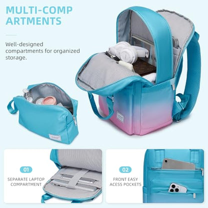 LARVENDER Carry on Luggage Sets 3 Piece, 20 Inch Suitcases, Cotton Candy | 22x14x9 Airline Approved, Gradient PC+ABS Hardshell, Smooth 360° Wheels, TSA Lock, 3-Piece Set with Color-matched Backpack - color: Cotton Candy-20BP, size: 3 Piece Set (Backpack/T