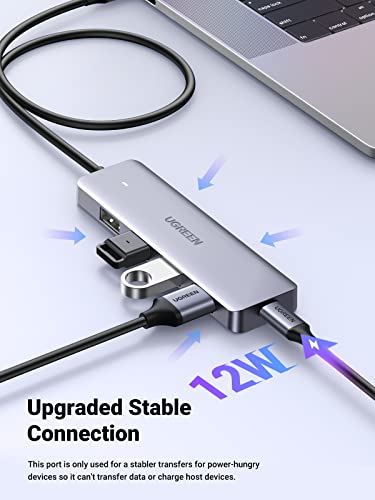 UGREEN USB C to USB A Hub, 4xUSB 3.0 Ports, 5Gbps Data Transfer, 2 ft Cable | USB-C 5V/2A Power Port for Laptop, MacBook Pro/Air, Mac Mini M4, iMac, iPad Pro, Chromebook, Dell XPS, Galaxy S26, and More - size: 2 FT