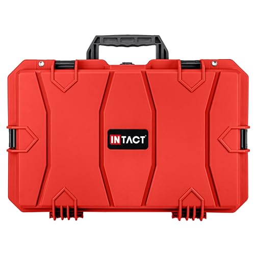 Eylar 21.6" Intact Series Carry-On Hard Camera Case, Lightweight and Durable Stacker Design with Foam (Red) - color: Red
