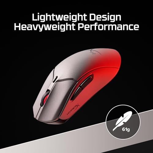 HyperX Pulsefire Haste 2 Pro 4K Wireless Gaming Mouse for PC, 4k Polling, Rechargeable 90 Hour Battery, Lightweight 61g, 26K Sensor, 2.4GHz, Bluetooth, Slate Grey - color: Grey, size: Wireless, style: Pulsefire Haste 2 Pro
