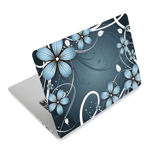3D Print Laptop Skin Vinyl Sticker Decal, 12" 13" 13.3" 14" 15" 15.4" 15.6 inch Laptop Skin Sticker Cover Art Decal Protector Fits HP Dell Lenovo Compaq Apple Asus Acer (Blue Flower) - color: Blue Flower