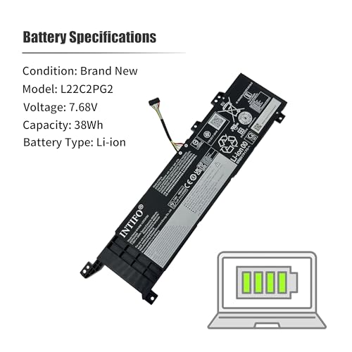 38Wh L22C2PG2 Laptop Battery Compatible with Lenovo V14 V15 G4 AMN IAN 82YT 82YU Series L22B2PG2 L22D2PG2 L22M2PG2 P4 SB11K24751 1ST 5B11K24753 5B11N46029 5B11K24747 5B11N45996 [7.68V 4948mAh]