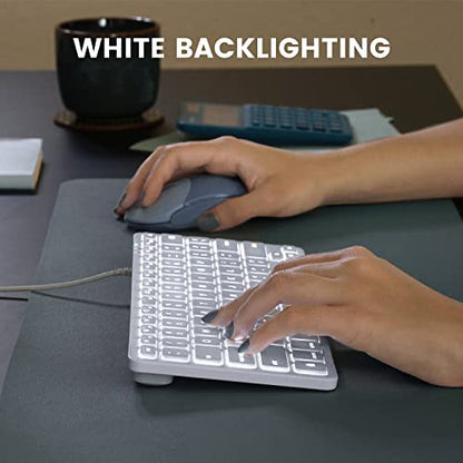 Perixx PERIBOARD-332MW Wired Backlit Scissor Keyboard - Compatible with Mac OS X and iOS Device - Mini 11.22x4.57x0.83 Inches - Scissor Keys with Big Font - White Backlit - style: Wired Backlit mac