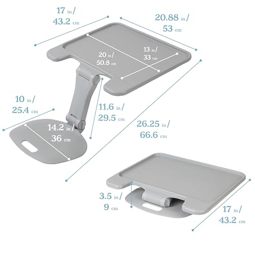 ECR4Kids The Surf Folding Portable Lap Desk, Large, Flexible Seating, Grey - color: Gray