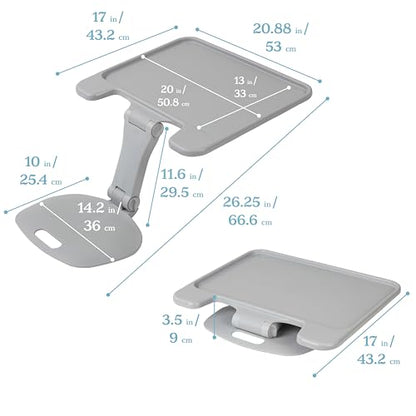 ECR4Kids The Surf Folding Portable Lap Desk, Large, Flexible Seating, Grey - color: Gray