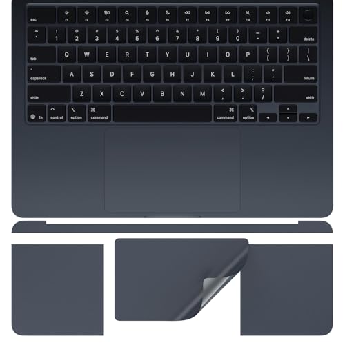 CaseBuy Full Body Palm Rest Protector(4 in 1) for 2026-2022 MacBook Air M2 M3 M4 M5 13.6" A2681 A3113 A3240 A3449, Anti-Scratch Keyboard Skin Cover for M2 M3 M4 M5 MacBook Air 13.6" -Midnight - color: Midnight(3 in 1), size: MacBook Air 13" (2022+)